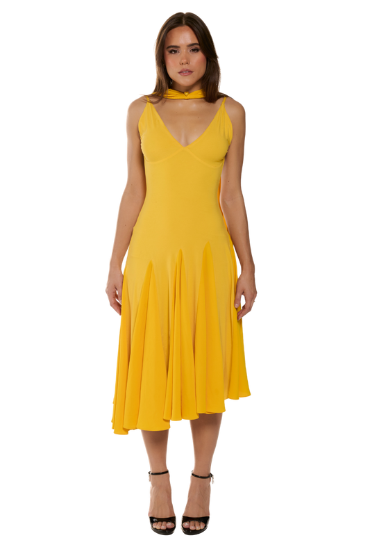 Solstice Asymmetric Midi Dress