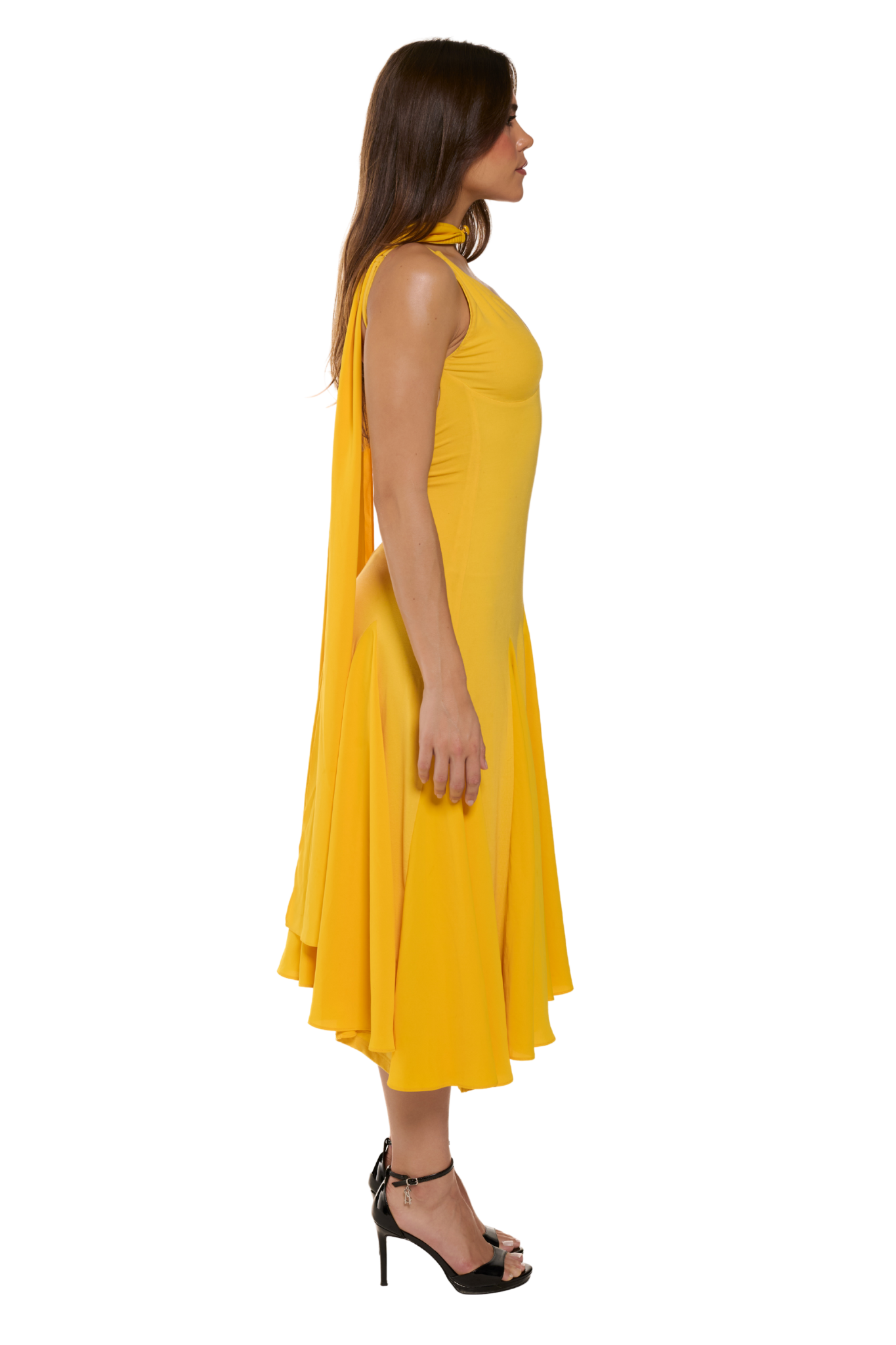 Solstice Asymmetric Midi Dress
